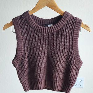 Dark Brown Crochet Vest